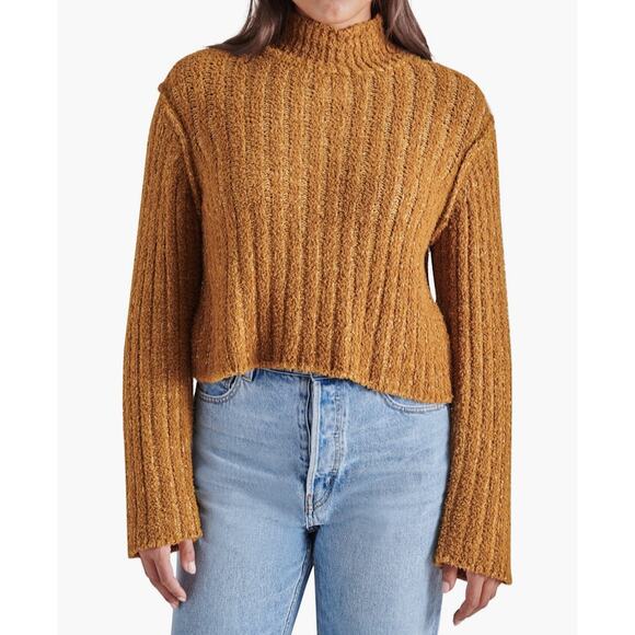Steve Madden Tan Kirsten Mock Neck Sweater Size Medium NWT - Picture 1 of 8